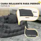 Cama para Mascotas con 2 Almohadas Colchón para Perros Antideslizante con Funda Extraíble y Lavable 70x50x30 cm Gris
