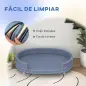 Sofá para Mascotas con Cojín Extraíble Funda Lavable y Patas de Madera Carga 30 kg para Interior 100x70x25 cm Azul
