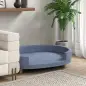 Sofá para Mascotas con Cojín Extraíble Funda Lavable y Patas de Madera Carga 30 kg para Interior 100x70x25 cm Azul