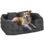 Cama para Mascotas con 2 Almohadas Colchón para Perros Antideslizante con Funda Extraíble y Lavable 110x70x35 cm Gris