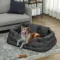 Cama para Mascotas con 2 Almohadas Colchón para Perros Antideslizante con Funda Extraíble y Lavable 110x70x35 cm Gris