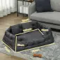 Cama para Mascotas con 2 Almohadas Colchón para Perros Antideslizante con Funda Extraíble y Lavable 110x70x35 cm Gris