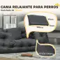Cama para Mascotas con 2 Almohadas Colchón para Perros Antideslizante con Funda Extraíble y Lavable 110x70x35 cm Gris