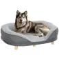 Sofá para Mascotas con Parte Superior Desmontable Funda Lavable y Patas de Madera Carga 25 kg 90x78x25 cm Gris