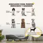 Sofá para Mascotas con Parte Superior Desmontable Funda Lavable y Patas de Madera Carga 25 kg 90x78x25 cm Gris