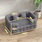 Cama para Mascotas con 2 Almohadas Colchón para Perros Antideslizante con Funda Extraíble y Lavable 90x60x35 cm Gris