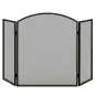 Protector de Chimenea Plegable de 3 Paneles Pantalla de Chimenea con Estructura de Acero 96x62 cm Negro