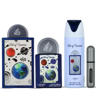 LATTAFA ART OF UNIVERSE EAU DE PARFUM 100ML + DESODORANTE 200ML VAPORIZADOR + EAU DE PARFUM 20ML