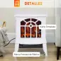 Chimenea Decorativa 1000 W/2000 W con Temperatura Ajustable LED Llamas para 15-20 ㎡ 36,5x24x46 cm Blanco