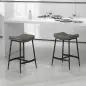 Conjunto de 2 Taburetes Altos de Cocina con Estructura de Acero Estilo Industrial Carga 120 kg para Comedor Bar Gris