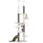 Árbol para Gatos de Suelo a Techo 225-255 cm con Hamacas Plataformas Juguete de Cuerda Bola de Juguete Crema y Gris Árbol para Gatos de Suelo a Techo 225-255 cm con Hamacas Plataformas Juguete de Cuerda Bola de Juguete Crema y Gris