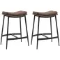 Conjunto de 2 Taburetes Altos de Cocina con Estructura de Acero Estilo Industrial Carga 120 kg para Comedor Bar Marrón