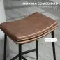 Conjunto de 2 Taburetes Altos de Cocina con Estructura de Acero Estilo Industrial Carga 120 kg para Comedor Bar Marrón