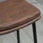 Conjunto de 2 Taburetes Altos de Cocina con Estructura de Acero Estilo Industrial Carga 120 kg para Comedor Bar Marrón