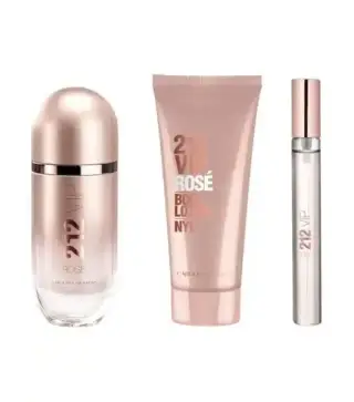 CAROLINA HERRERA 212 VIP ROSE EAU DE PARFUM 80ML VAPORIZADOR + LOCION CORPORAL PERFUMADA 1U + VIAL 10ML VAPORIZADOR
