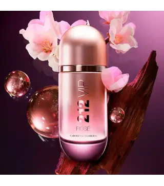 CAROLINA HERRERA 212 VIP ROSE EAU DE PARFUM 80ML VAPORIZADOR + LOCION CORPORAL PERFUMADA 1U + VIAL 10ML VAPORIZADOR