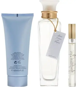 ADOLFO DOMINGUEZ AGUA FRESCA DE ROSAS EAU DE TOILETTE 120ML VAPORIZADOR + LOCION CORPORAL PERFUMADA 75ML + MINIATURA 10ML