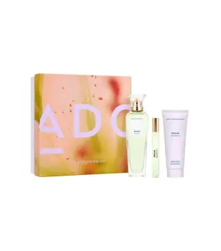 ADOLFO DOMINGUEZ AGUA FRESCA DE ROSAS EAU DE TOILETTE 120ML VAPORIZADOR + LOCION CORPORAL PERFUMADA 75ML + MINIATURA 10ML