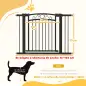 Puerta para Perros con Ancho Ajustable 76-104 cm con 2 Extensiones y Doble Bloqueo Negro