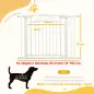 Puerta para Perros con Ancho Ajustable 76-104 cm con 2 Extensiones Doble Bloqueo Blanco