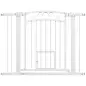 Barrera de Seguridad para Perros con Ancho Ajustable 76-104 cm con 2 Extensiones para Escalera Puerta Blanco Barrera de Seguridad para Perros con Ancho Ajustable 76-104 cm con 2 Extensiones para Escalera Puerta Blanco