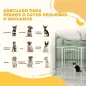 Barrera de Seguridad para Perros con Ancho Ajustable 76-104 cm con 2 Extensiones para Escalera Puerta Blanco Barrera de Seguridad para Perros con Ancho Ajustable 76-104 cm con 2 Extensiones para Escalera Puerta Blanco