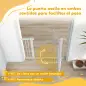 Barrera de Seguridad para Perros con Ancho Ajustable 76-104 cm con 2 Extensiones para Escalera Puerta Blanco Barrera de Seguridad para Perros con Ancho Ajustable 76-104 cm con 2 Extensiones para Escalera Puerta Blanco