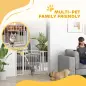 Barrera de Seguridad para Perros con Ancho Ajustable 76-104 cm con 2 Extensiones para Escalera Puerta Blanco Barrera de Seguridad para Perros con Ancho Ajustable 76-104 cm con 2 Extensiones para Escalera Puerta Blanco
