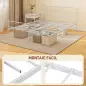Cama Doble 150x200 cm con Cabecera Listones de Acero y Espacio de Almacenamiento Debajo de la Cama Carga 330 kg Blanco Cama Doble 150x200 cm con Cabecera Listones de Acero y Espacio de Almacenamiento Debajo de la Cama Carga 330 kg Blanco