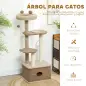 Árbol Rascador para Gatos Altura 133 cm Torre para Gatos con Nido Plataformas Bola Colgante y Poste de Yute Café