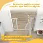 Puerta para Perros con Ancho Ajustable 76-104 cm Barrera de Seguridad con 2 Extensiones y Doble Bloqueo Blanco