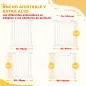 Puerta para Perros con Ancho Ajustable 76-104 cm Barrera de Seguridad para Perros con 2 Extensiones Blanco