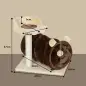 Árbol Rascador para Gatos Altura 47 cm con Túnel Nido Plataformas Bola de Juguete y Poste de Yute Marrón Oscuro