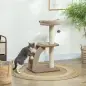 Árbol para Gatos Altura 88 cm Torre para Gatos con Nido Plataformas Bola Colgante Escalera y Poste de Sisal Café