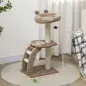 Árbol para Gatos Altura 88 cm Torre para Gatos con Nido Plataformas Bola Colgante Escalera y Poste de Sisal Café
