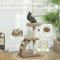 Árbol para Gatos Altura 88 cm Torre para Gatos con Nido Plataformas Bola Colgante Escalera y Poste de Sisal Café