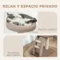 Árbol para Gatos Altura 88 cm Torre para Gatos con Nido Plataformas Bola Colgante Escalera y Poste de Sisal Café