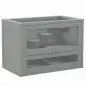 Jaula para Hámster de Madera de 2 Niveles Casa para Animales Pequeños con Plataformas Escaleras 60x35x42 cm Gris
