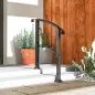 Barandilla de Escalera 71 cm con Kit de Instalación Ángulo Ajustable para 1-3 Escalones para Exterior Terraza Negro