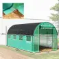 Invernadero de Túnel 4,5x2x2 m con Cubierta PE 140 g/m² Paredes Laterales Enrollables 8 Ventanas y 2 Puertas Verde