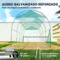 Invernadero de Túnel 4,5x2x2 m con Cubierta PE 140 g/m² Paredes Laterales Enrollables 8 Ventanas y 2 Puertas Verde