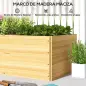 Jardinera de Madera con 3 Zonas de Cultivo y Forro Ideal para Verduras Hierbas y Flores 140x60x40cm Natural