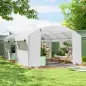 Invernadero de Túnel 6x3x2 m con 6 Ventanas de Malla Cubierta de PE Anti-UV y 3 Puertas Enrollables Blanco Invernadero de Túnel 6x3x2 m con 6 Ventanas de Malla Cubierta de PE Anti-UV y 3 Puertas Enrollables Blanco