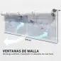 Invernadero de Túnel 6x3x2 m con 6 Ventanas de Malla Cubierta de PE Anti-UV y 3 Puertas Enrollables Blanco Invernadero de Túnel 6x3x2 m con 6 Ventanas de Malla Cubierta de PE Anti-UV y 3 Puertas Enrollables Blanco