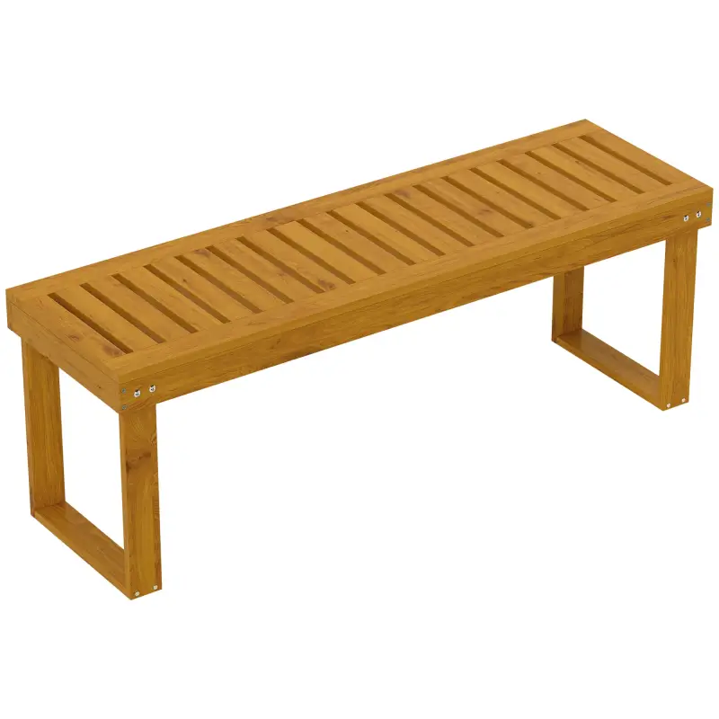 Banco de Jardín de Madera de 2 Plazas con Asiento de Lamas Carga 300 kg para Exteriores 120x34x43 cm Teca