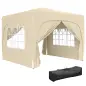 Cenador Plegable 3x3 m Gazabo con Paneles Laterales UPF50+ Altura Ajustable y Bolsa de Transporte Arena