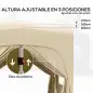 Cenador Plegable 3x3 m Gazabo con Paneles Laterales UPF50+ Altura Ajustable y Bolsa de Transporte Arena