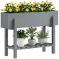 Jardinera Elevada con Estante Inferior Drenaje y Forro No Tejido para Cultivo de Plantas y Flores 100x30x70,5 cm Gris