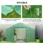 Invernadero de Túnel 4x3x2 m con 2 Ventanas Cubierta de PE Anti-UV y 1 Puerta Enrollable con Cremallera Verde Invernadero de Túnel 4x3x2 m con 2 Ventanas Cubierta de PE Anti-UV y 1 Puerta Enrollable con Cremallera Verde
