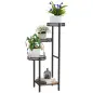 Soporte para Plantas de 4 Niveles Soporte de Acero para Macetas Interior y Exterior 25x25x80 cm Negro